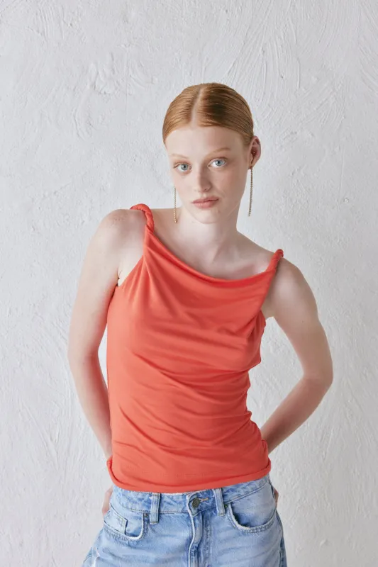 Camelia Top Coral sold by Verge Girl