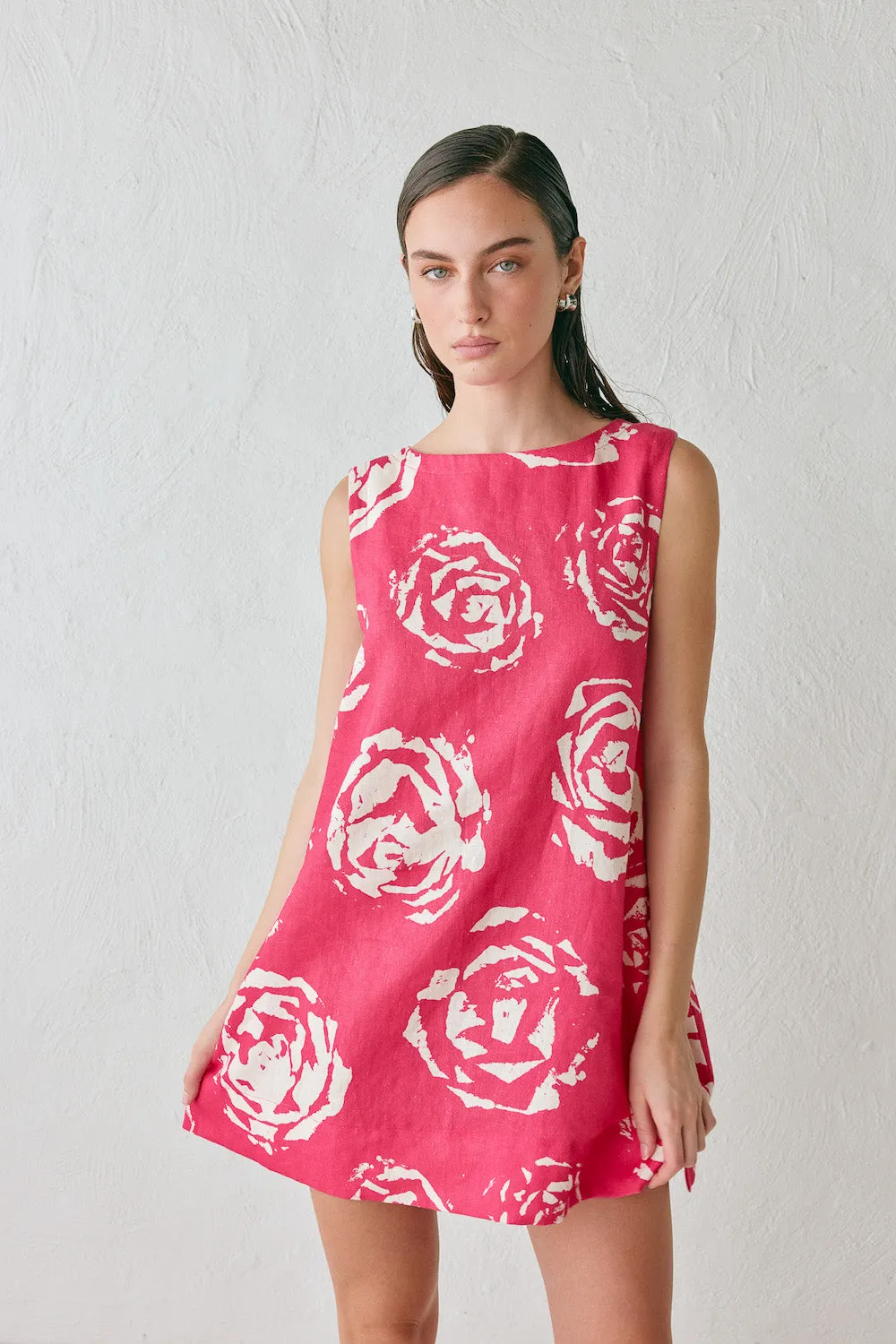 Aftersun Linen Mini Dess Rosa sold by Verge Girl