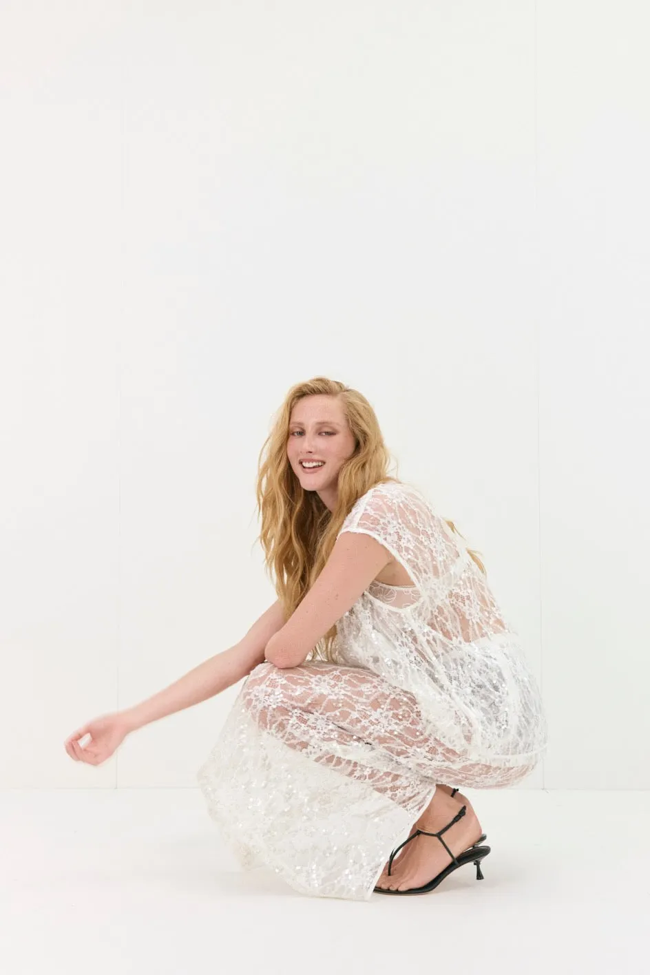 Devyn Sequin Midi Skirt White sold by Verge Girl product image thumbnail 3