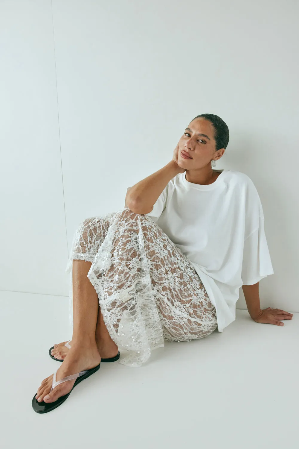 Devyn Sequin Midi Skirt White sold by Verge Girl product image thumbnail 2