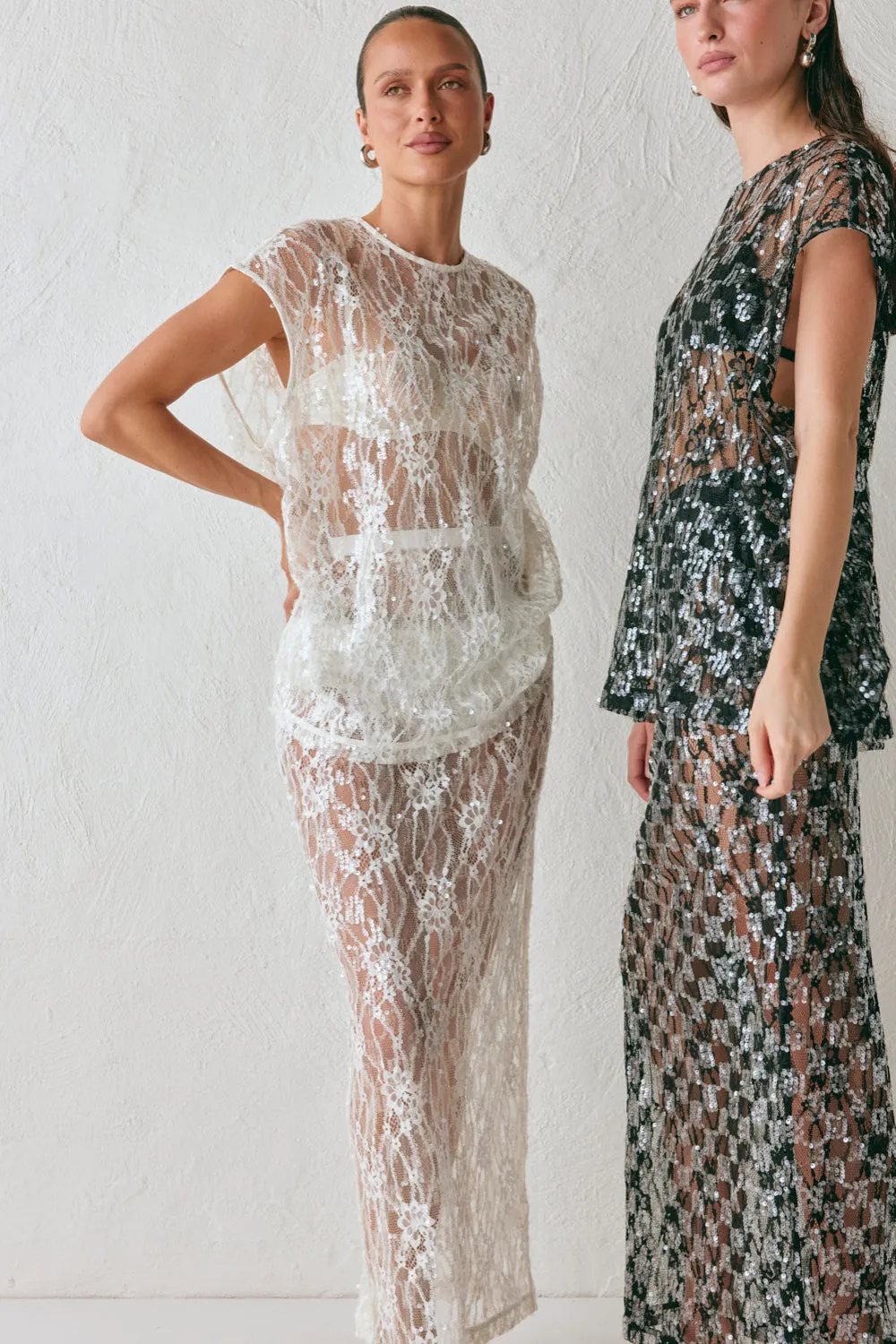 Devyn Sequin Top White sold by Verge Girl product image thumbnail 2