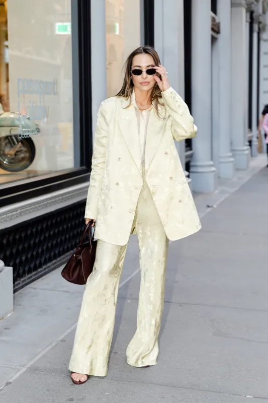 Kyra Jacquard Blazer Pistachio sold by Verge Girl