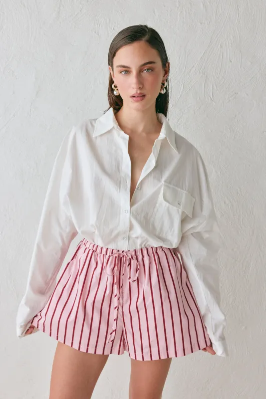 Annika Shorts Berry Stripe sold by Verge Girl