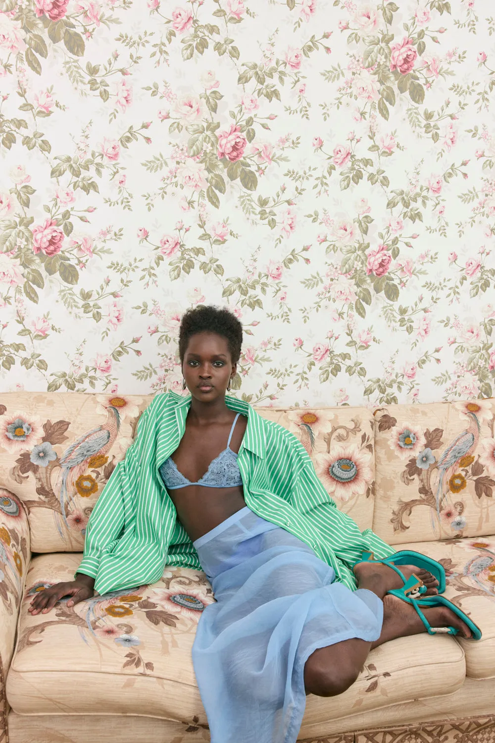 Devyn Sheer Midi Skirt Powder Blue sold by Verge Girl product image thumbnail 5