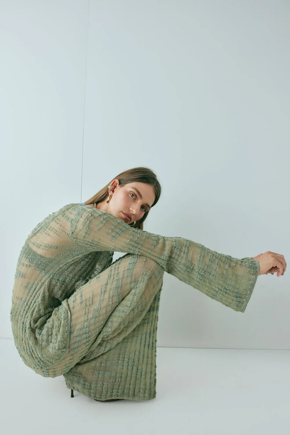 Aliya Knit Flare Pants Khaki sold by Verge Girl product image thumbnail 3