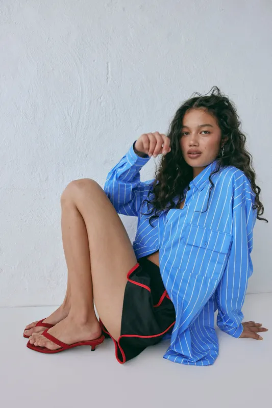 June Shirt Cornflower Stripe sold by Verge Girl