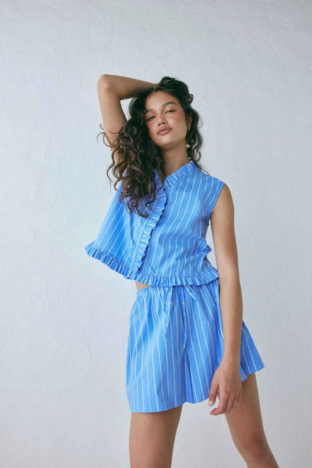 Phoebe Vest Top Cornflower Stripe sold by Verge Girl product image thumbnail 3