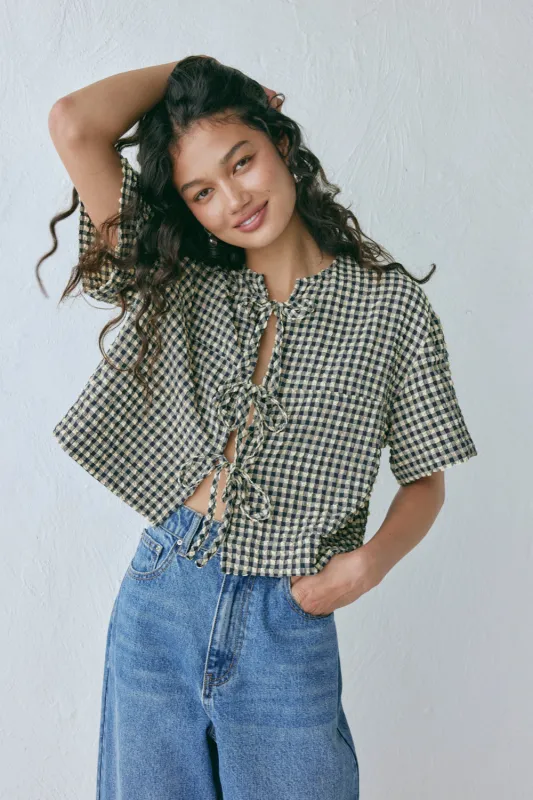 Portia Smock Top Black sold by Verge Girl