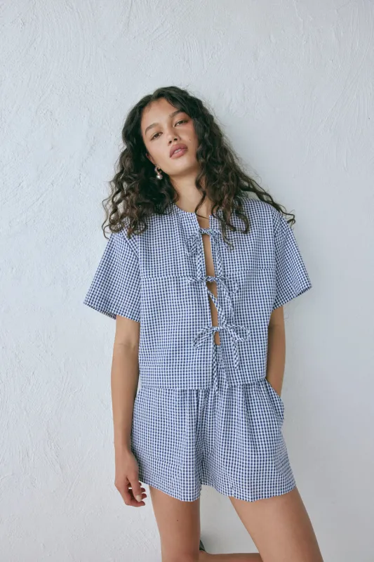 Portia Smock Top Navy sold by Verge Girl