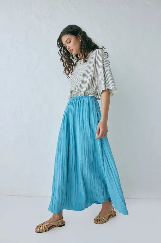 Solara Midi Skirt Aqua Blue sold by Verge Girl