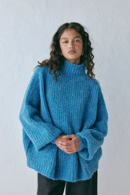 Yumi Knit Jumper Sea sold by Verge Girl