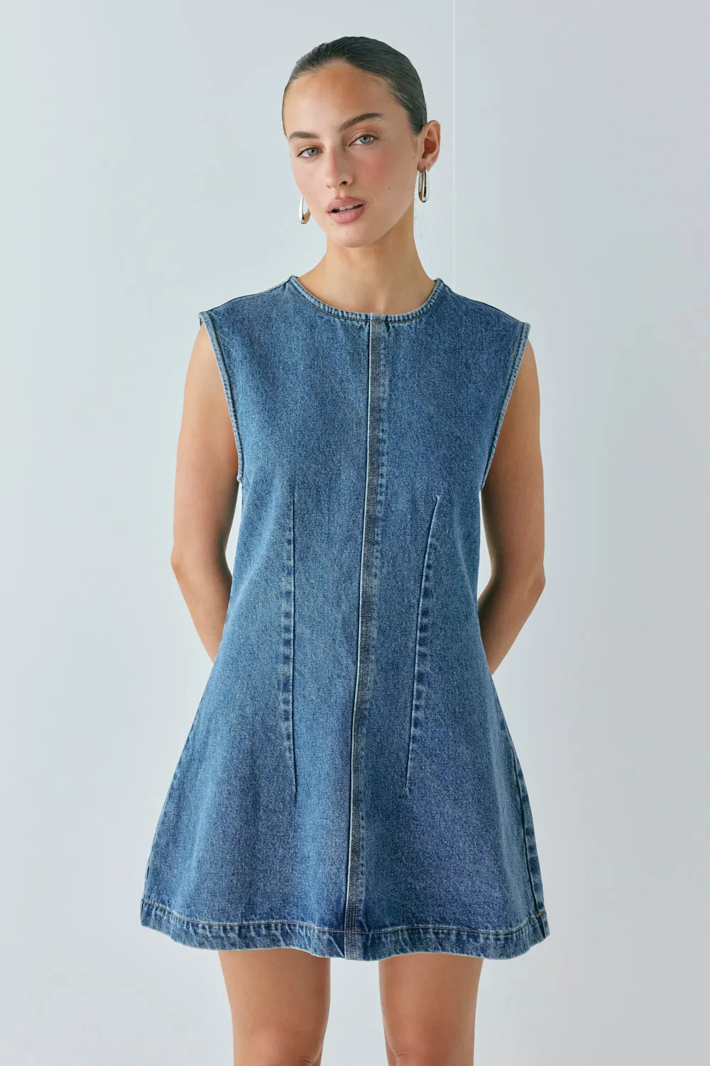 Lolita Denim Mini Dress Blue sold by Verge Girl