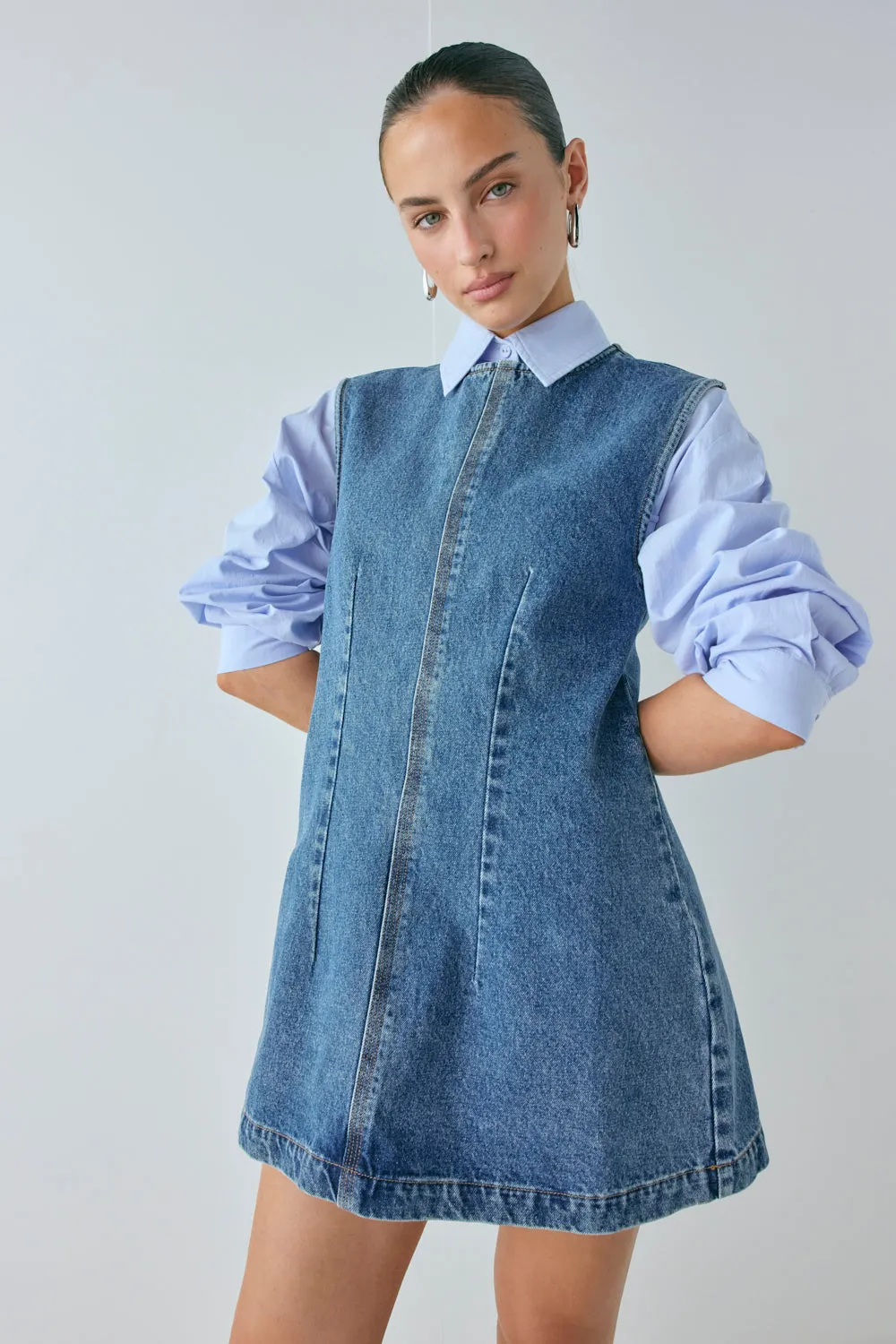 Lolita Denim Mini Dress Blue sold by Verge Girl product image thumbnail 3