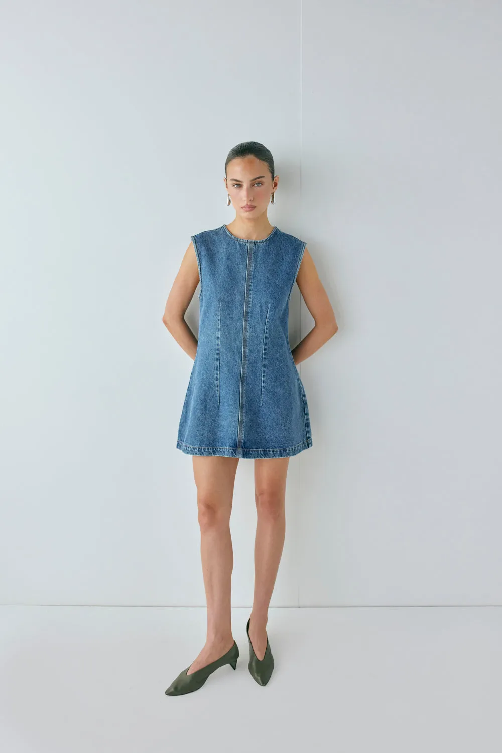 Lolita Denim Mini Dress Blue sold by Verge Girl product image thumbnail 4