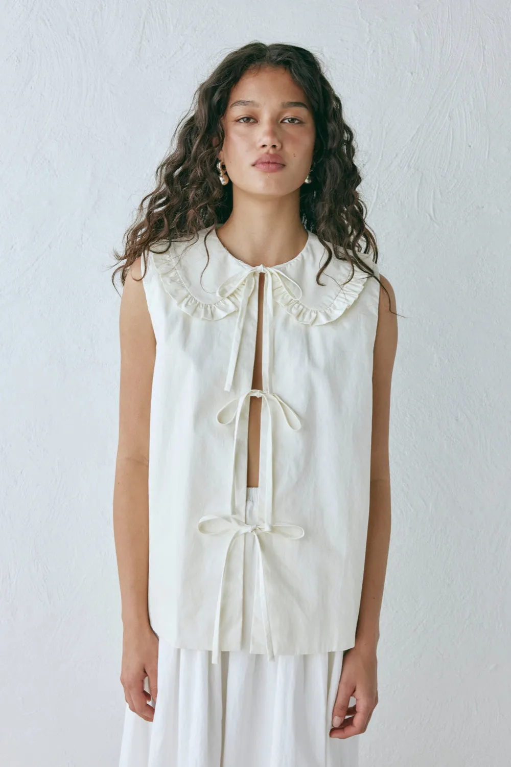 Indira Smock Top Cream sold by Verge Girl