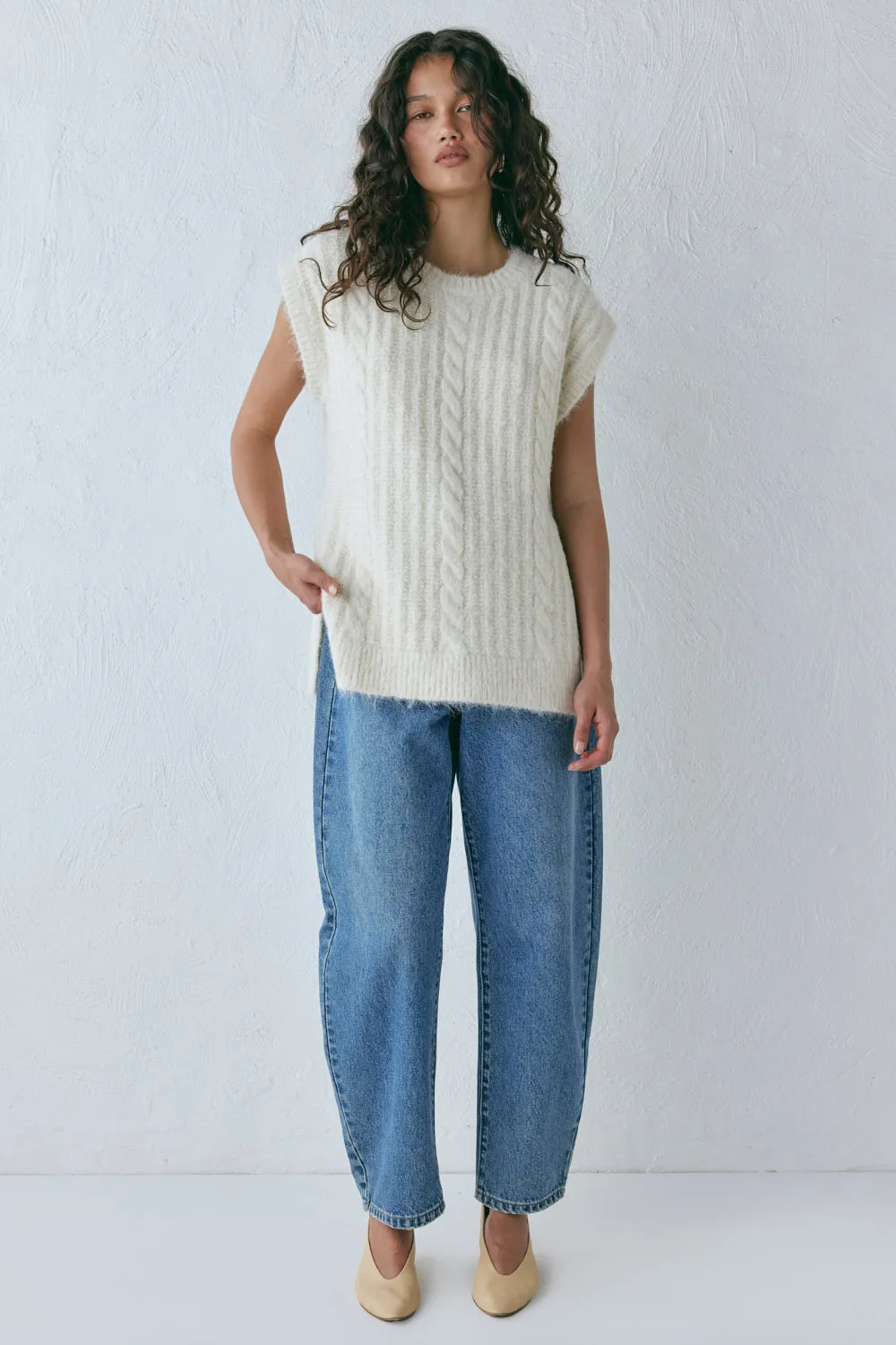 Zita Knit Vest Cream sold by Verge Girl product image thumbnail 2