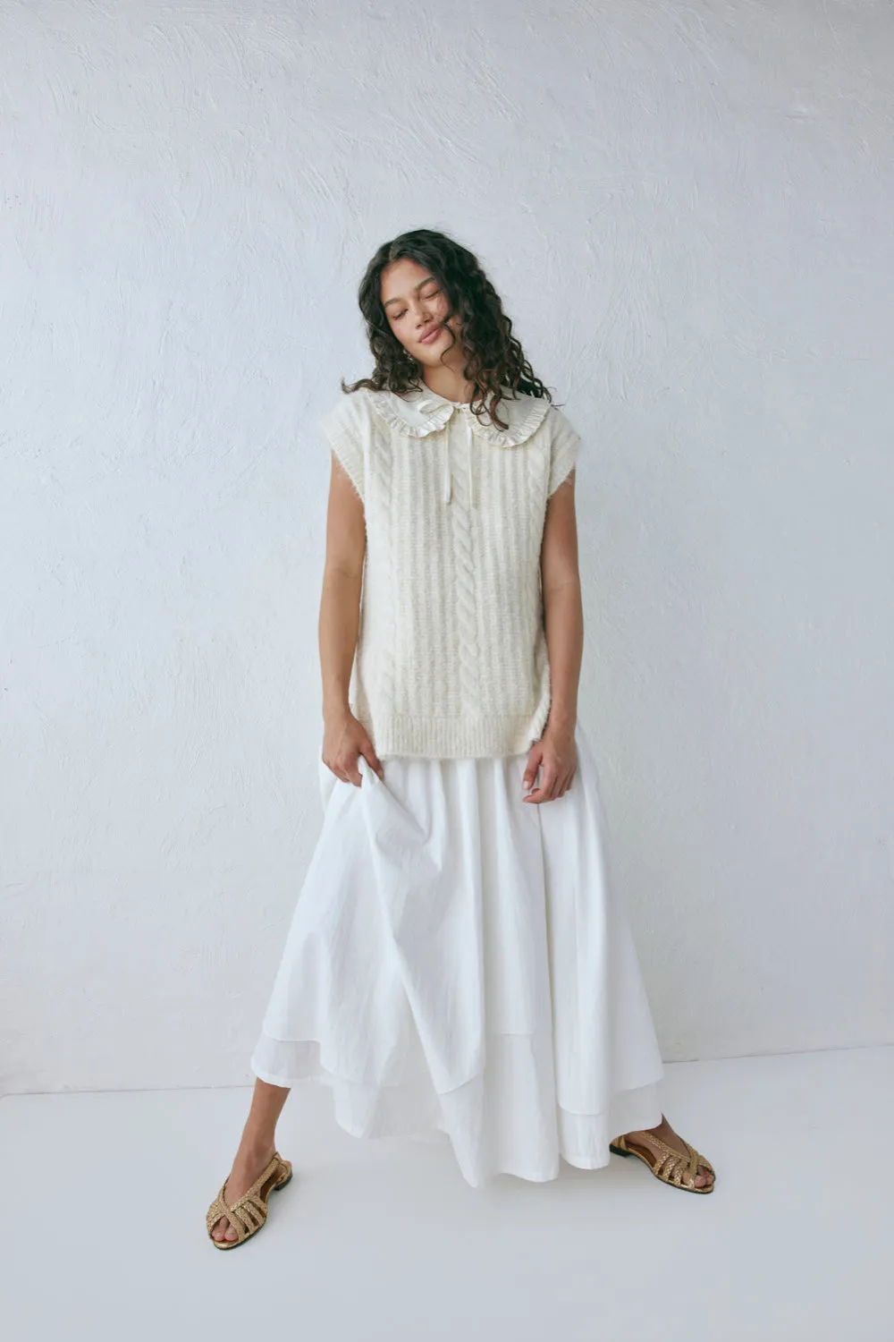 Zita Knit Vest Cream sold by Verge Girl product image thumbnail 4