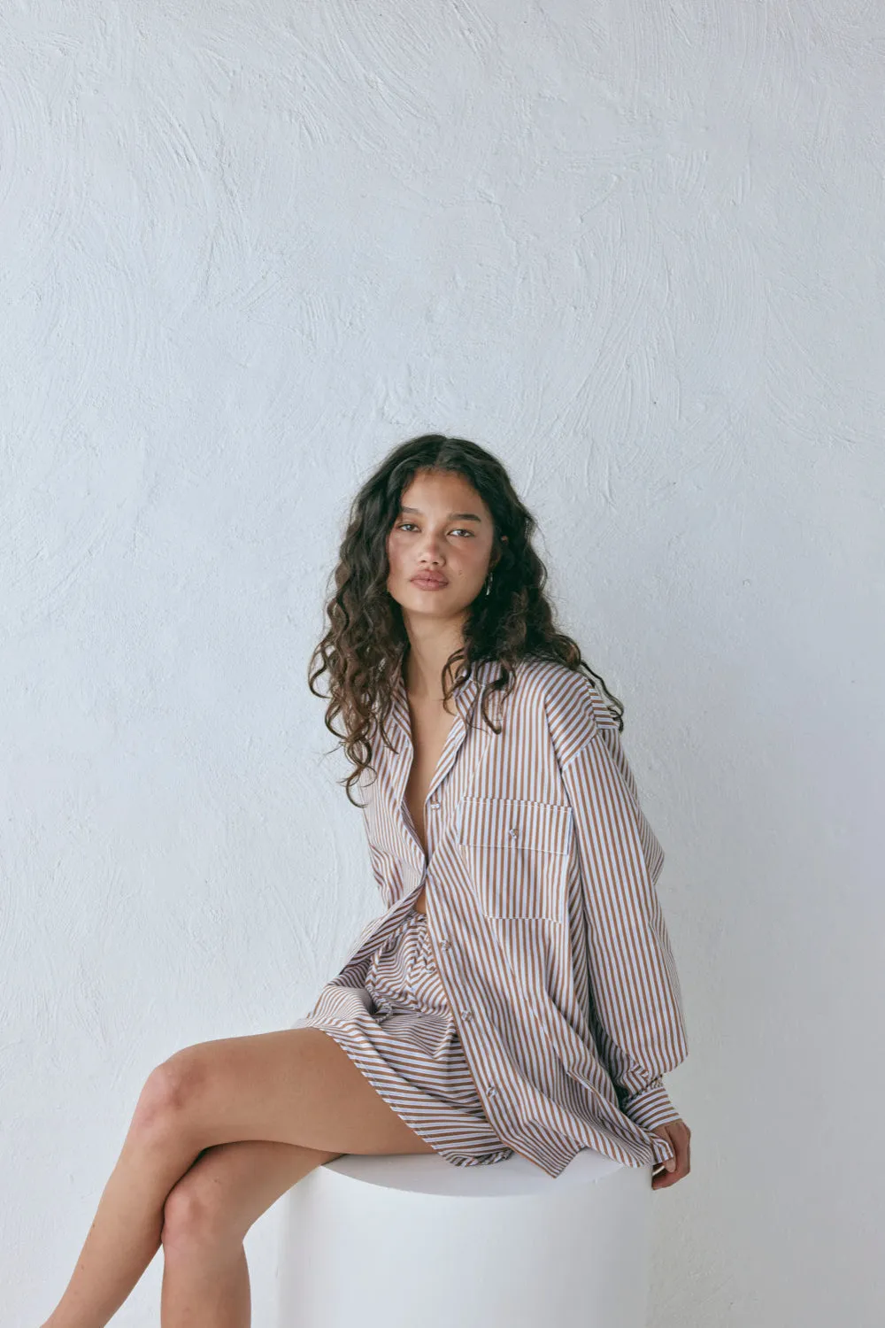 June Shirt Brown Stripe sold by Verge Girl product image thumbnail 2