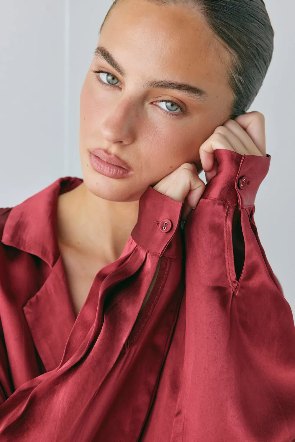 Rae Satin Top Wine sold by Verge Girl product image thumbnail 5