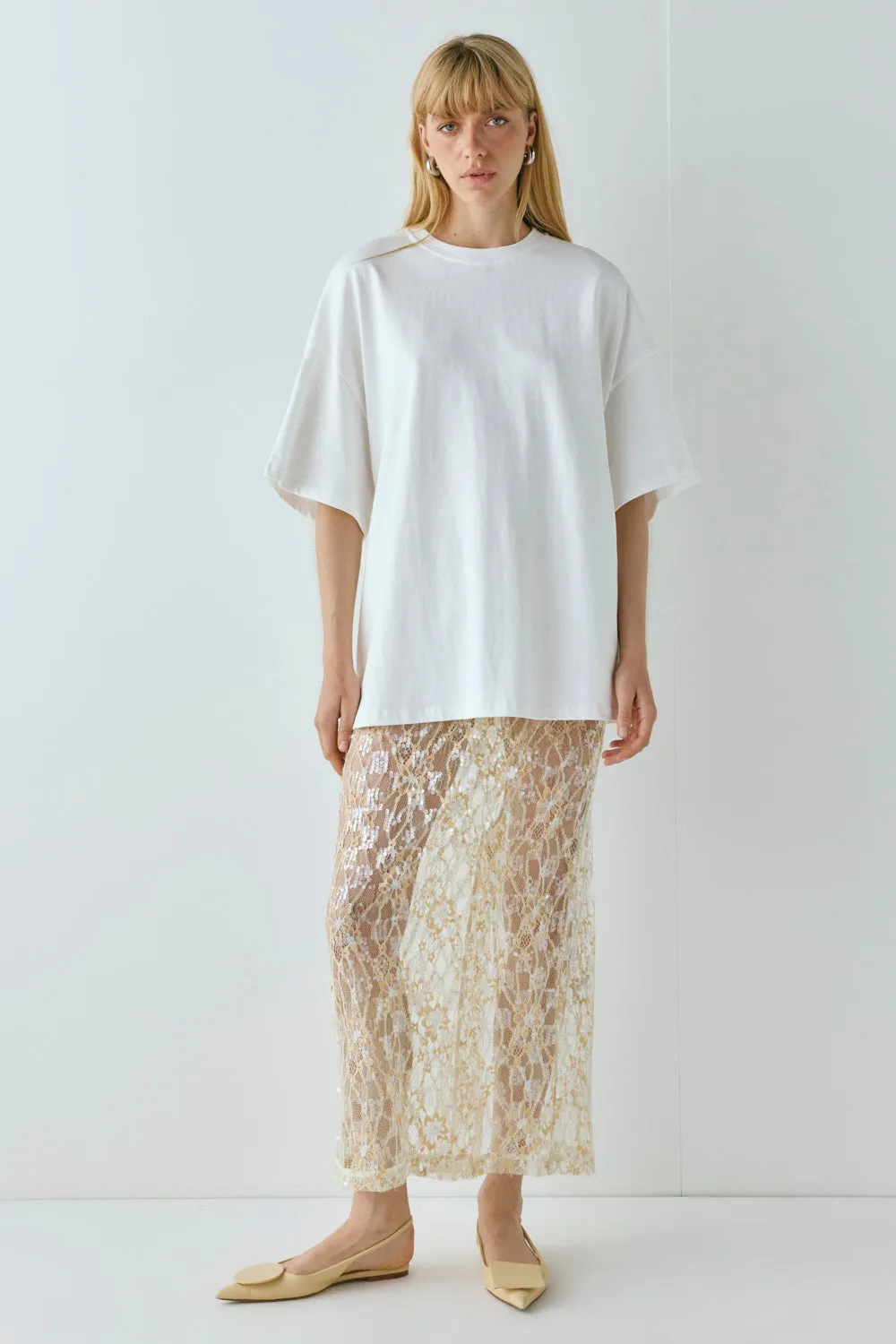 Devyn Sequin Midi Skirt Apricot sold by Verge Girl product image thumbnail 5