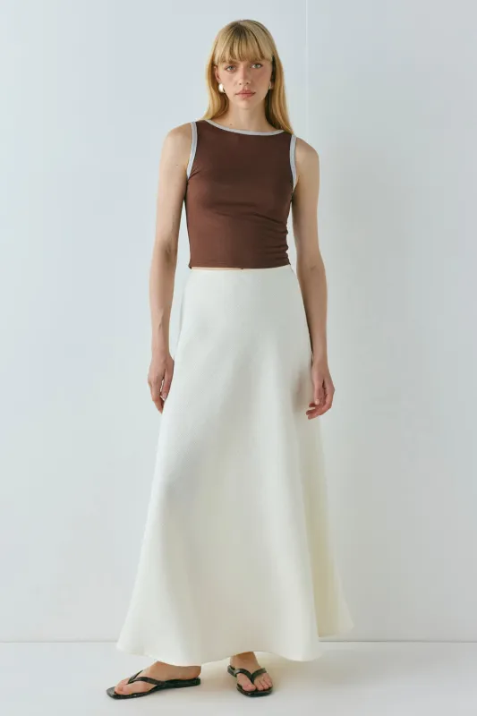 Cece Maxi Skirt Cream sold by Verge Girl