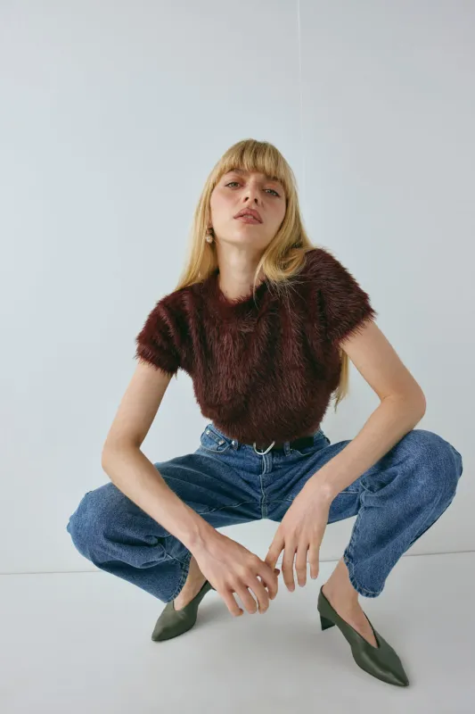 Nadine Knit Top Wine sold by Verge Girl