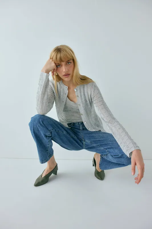 Harley Knit Cardigan Silver made by Verge Girl
