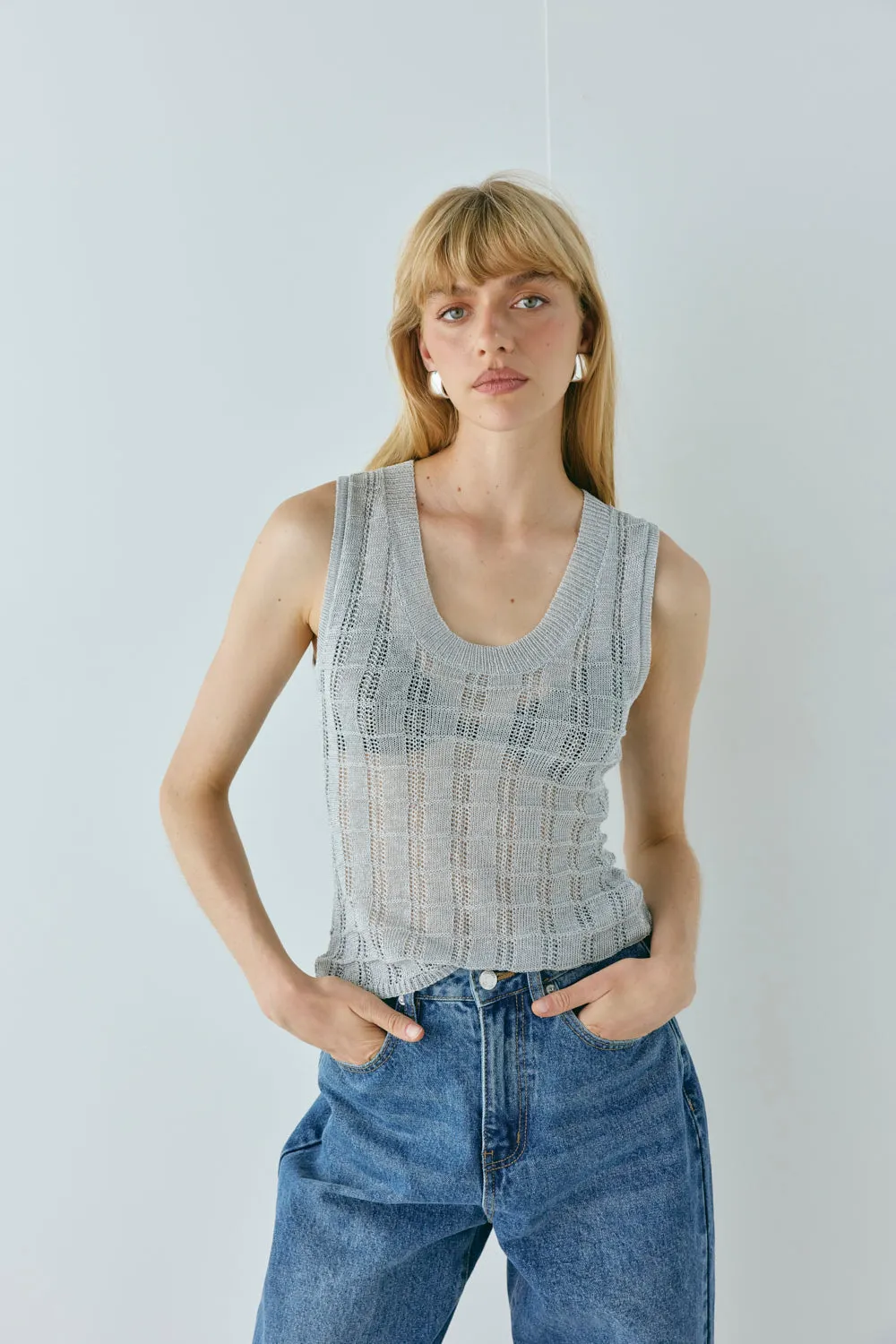Mika Knit Top Silver sold by Verge Girl product image thumbnail 2
