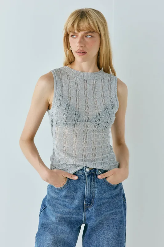 Mika Knit Top Silver sold by Verge Girl