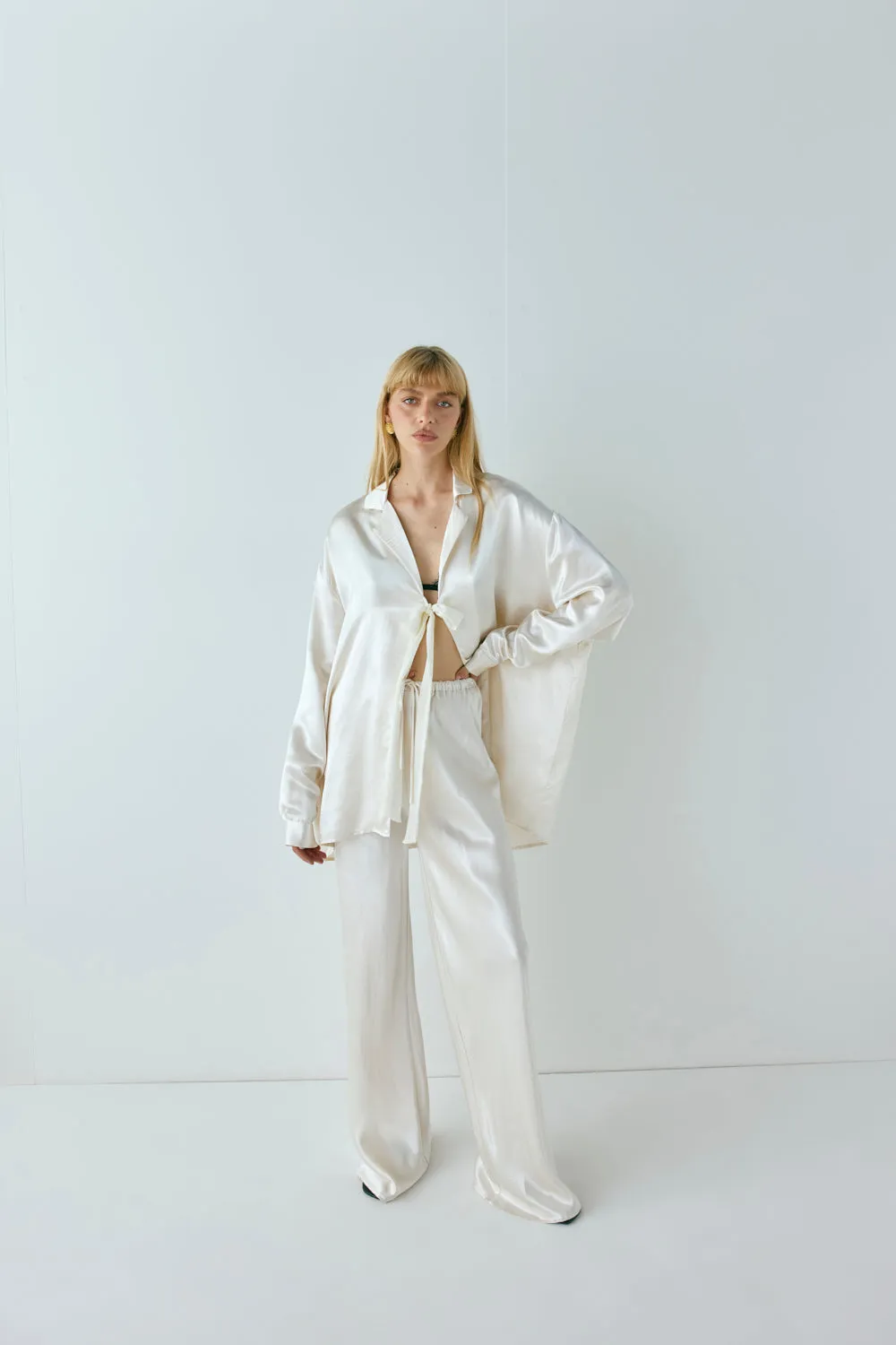 Rae Satin Top Cream sold by Verge Girl product image thumbnail 2