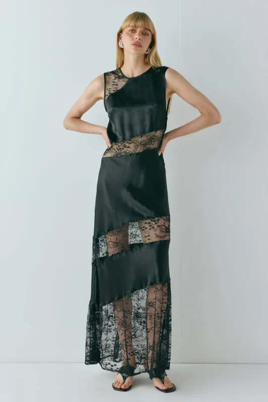 Dorit Lace Maxi Dress Black sold by Verge Girl