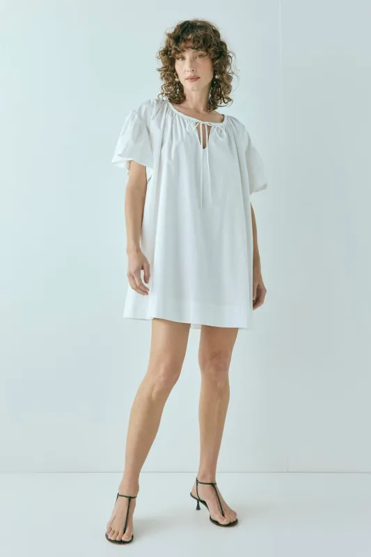 Quinn Smock Mini Dress White sold by Verge Girl