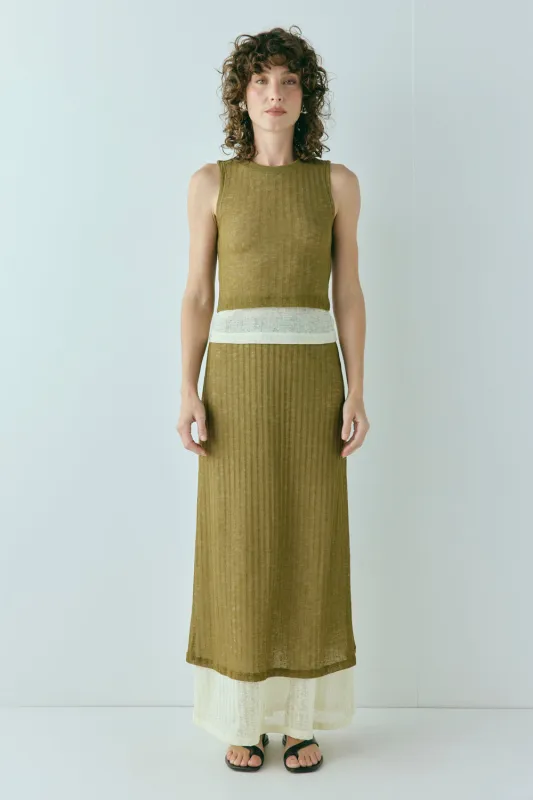 Jil Maxi Skirt Khaki sold by Verge Girl