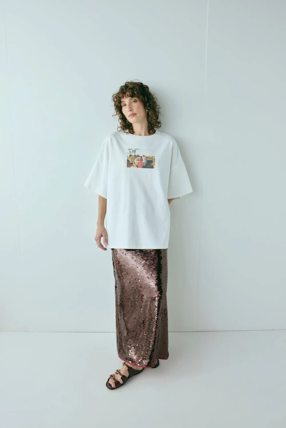 Devyn Sequin Midi Skirt Wine sold by Verge Girl product image thumbnail 2