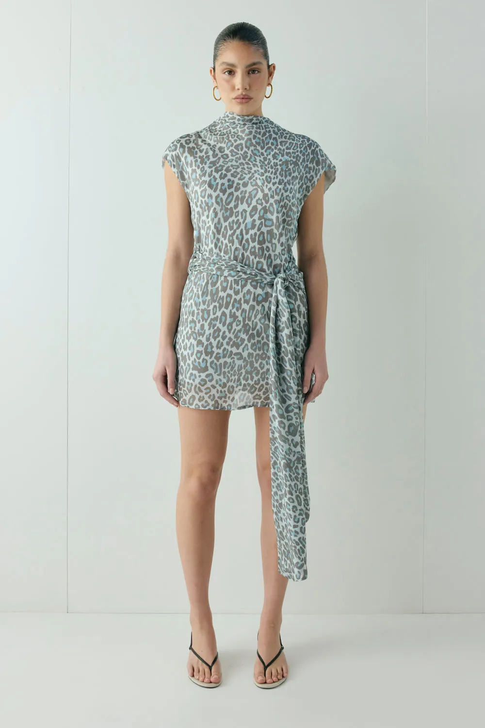 Nuri Mini Dress Blue Leopard sold by Verge Girl product image thumbnail 5