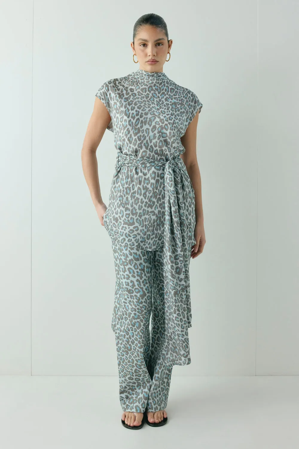 Nuri Mini Dress Blue Leopard sold by Verge Girl product image thumbnail 2