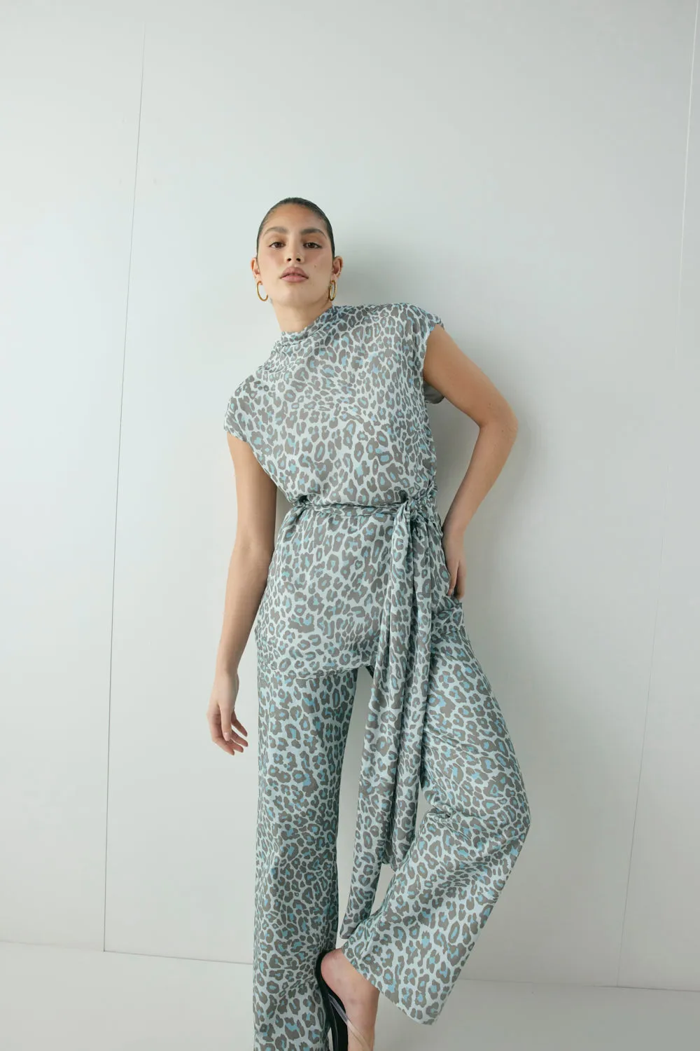 Nuri Mini Dress Blue Leopard sold by Verge Girl product image thumbnail 4