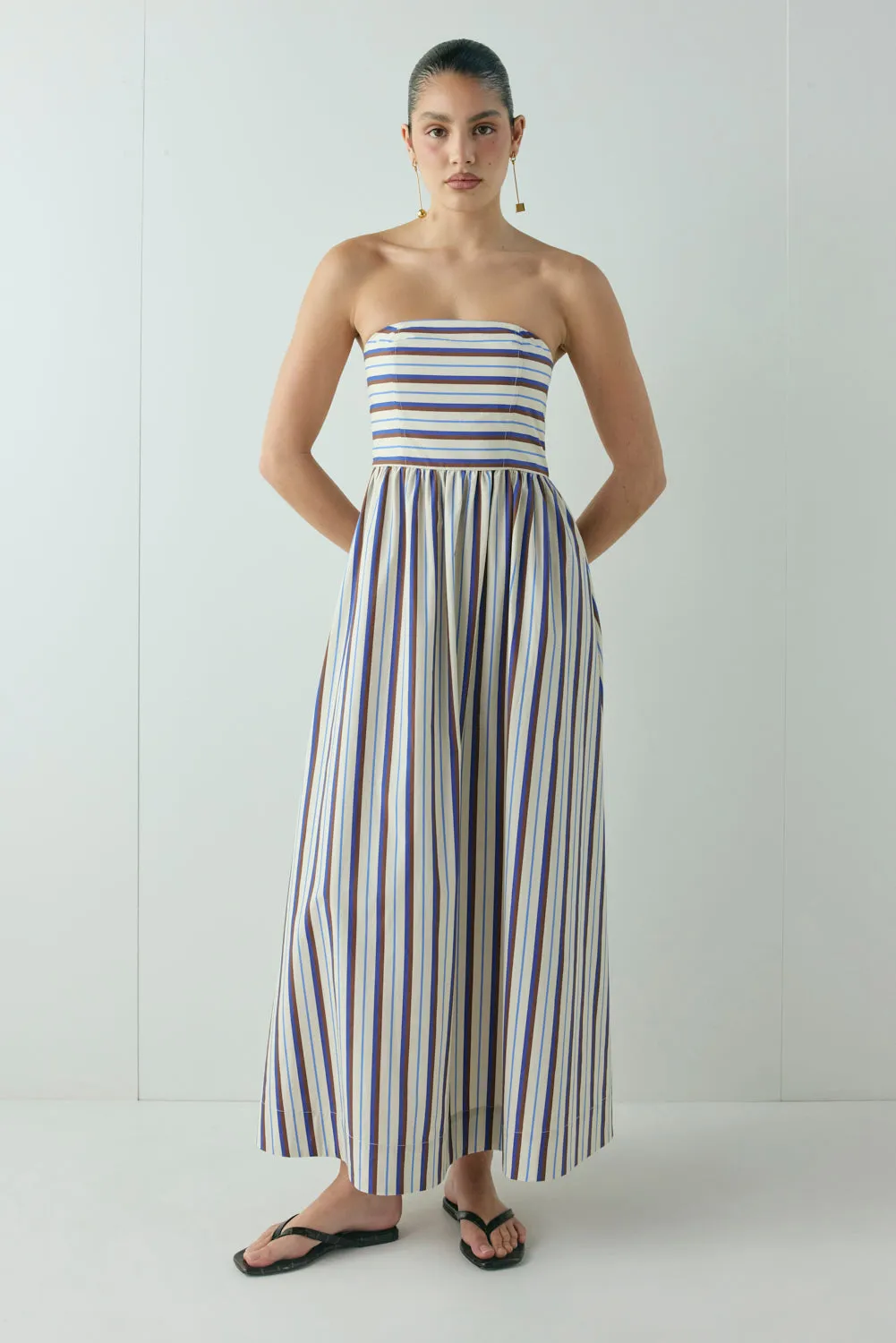 Sylvie Midi Dress Stripe sold by Verge Girl
