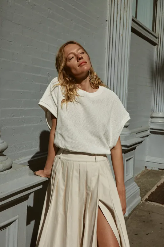 Lori Waffle Tank White sold by Verge Girl