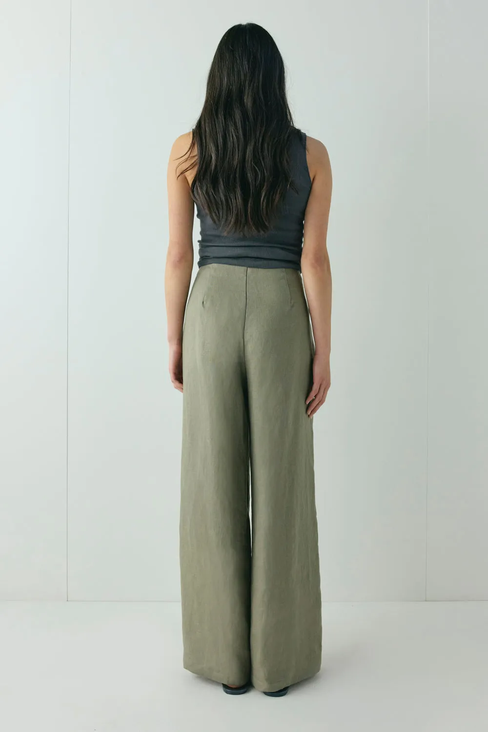 Musa Linen Pants Khaki sold by Verge Girl product image thumbnail 5
