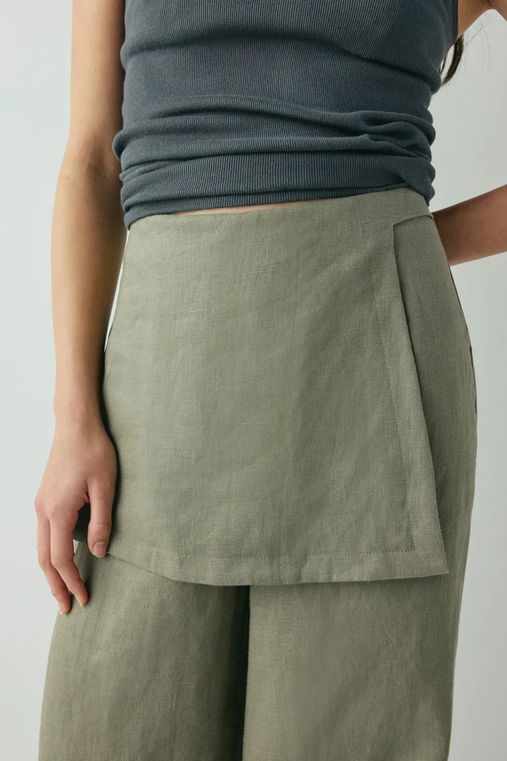 Musa Linen Pants Khaki sold by Verge Girl product image thumbnail 2