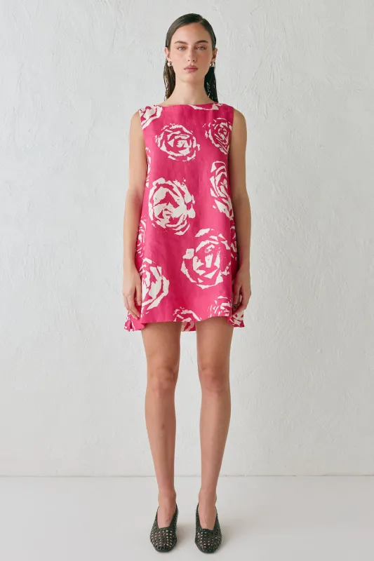 Aftersun Linen Mini Dress Rosa sold by Verge Girl