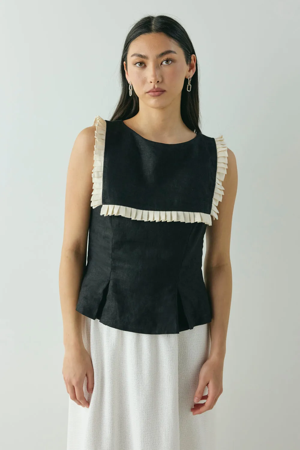 Indra Linen Top Black sold by Verge Girl product image thumbnail 3