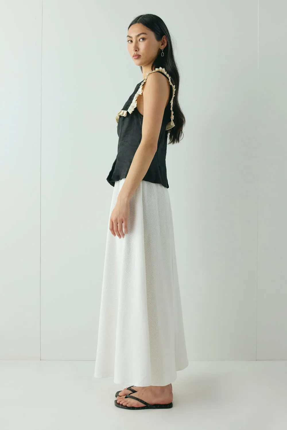 Indra Linen Top Black sold by Verge Girl product image thumbnail 5