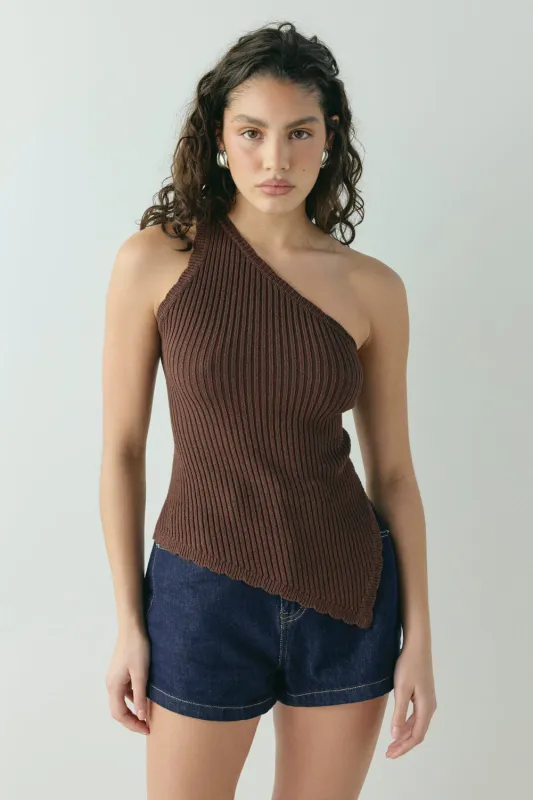 Joni Knit Top Chocolate sold by Verge Girl