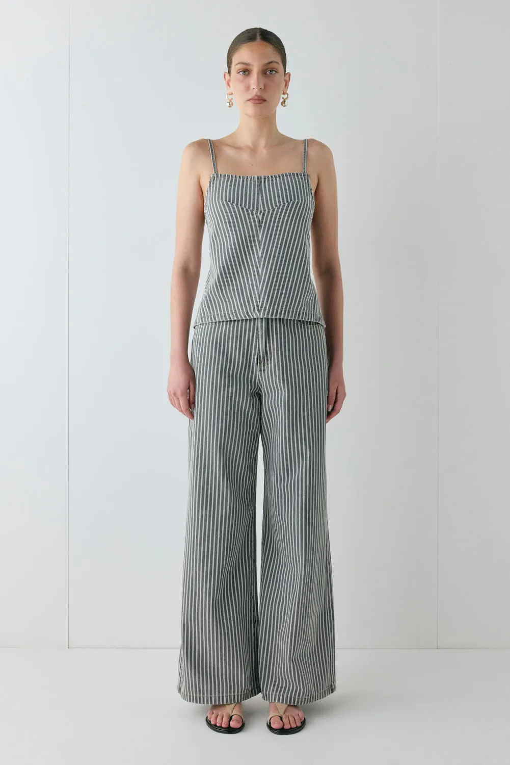 Tilda Denim Top Stripe sold by Verge Girl