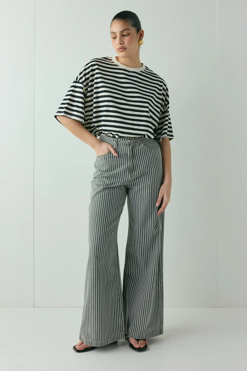 Aston High Rise Denim Jeans Stripe sold by Verge Girl product image thumbnail 2