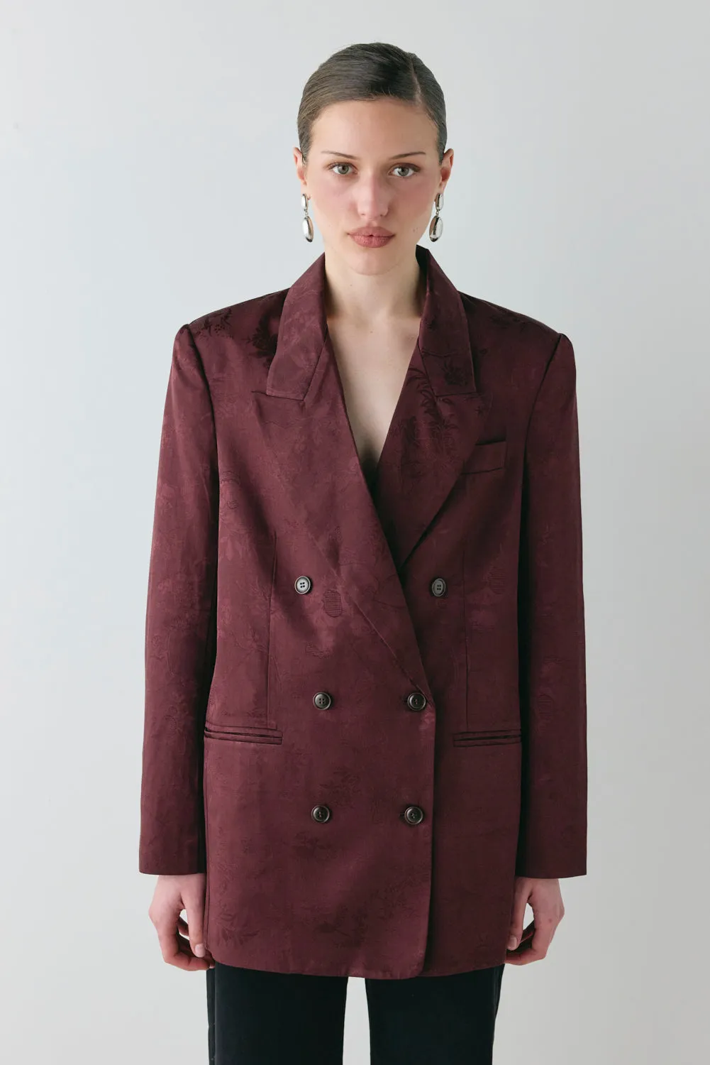 Kyra Jacquard Blazer Wine sold by Verge Girl product image thumbnail 5