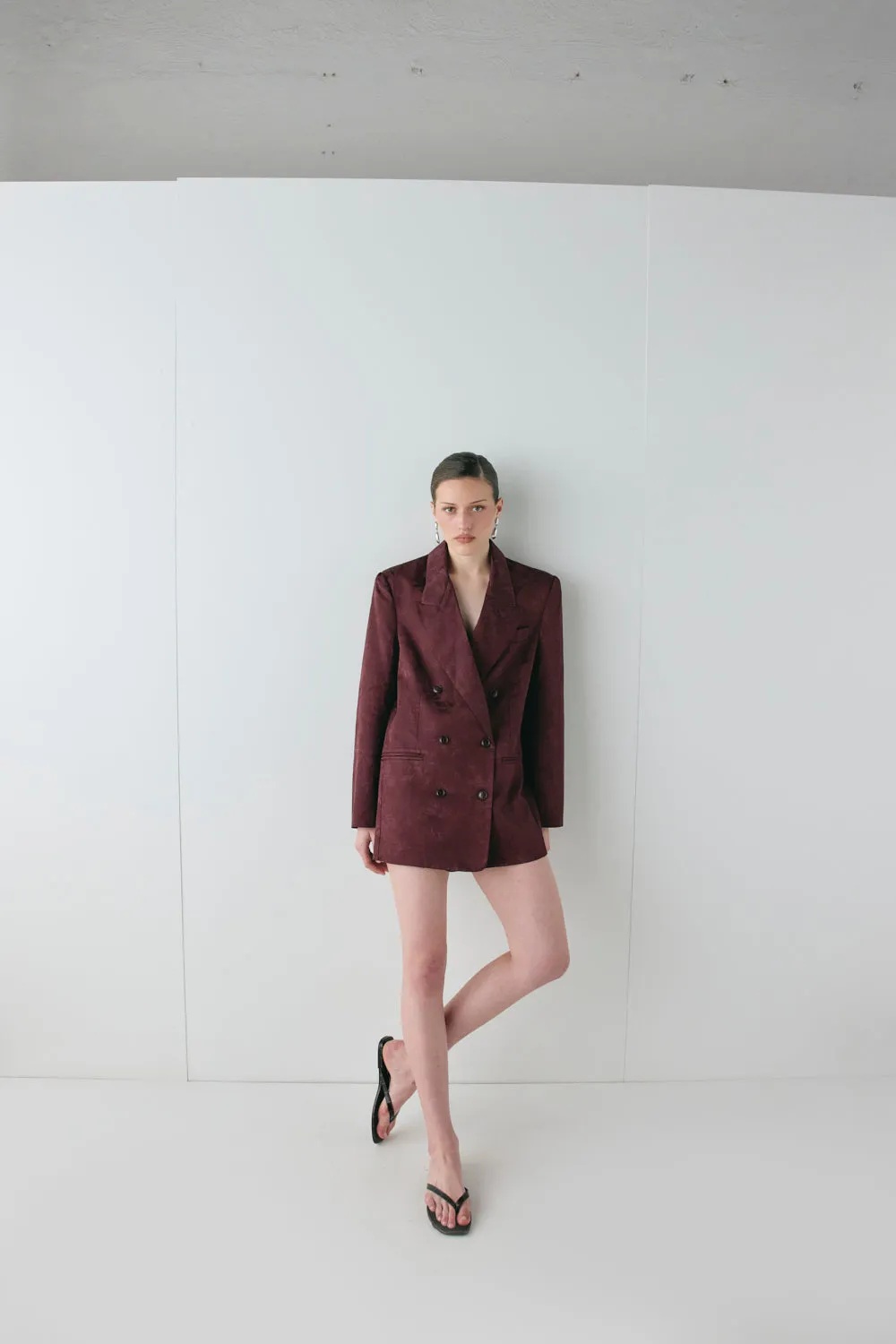 Kyra Jacquard Blazer Wine sold by Verge Girl product image thumbnail 3