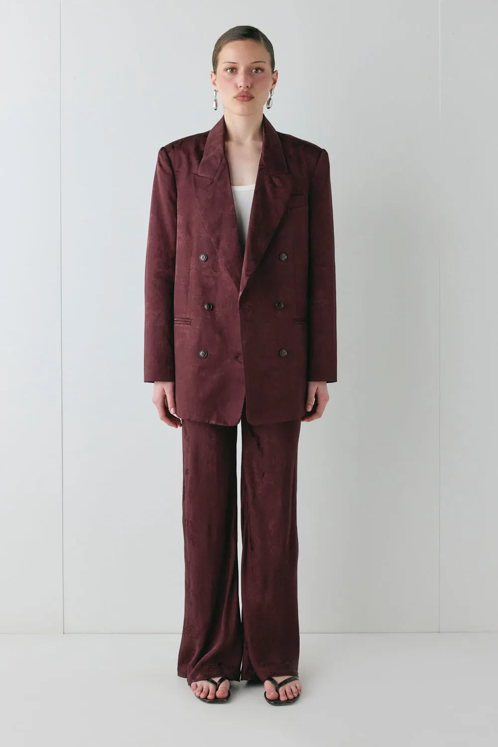 Kyra Jacquard Blazer Wine sold by Verge Girl product image thumbnail 4